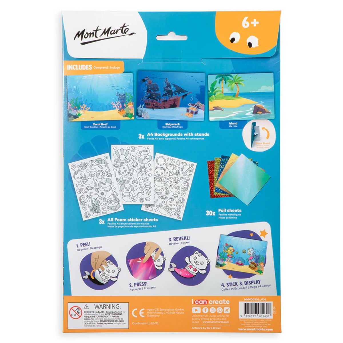 MONT MARTE - Mont Marte Foil Creations 36pc  Meowmaids and Barkaneers Kit Arte Foil con Holográficos