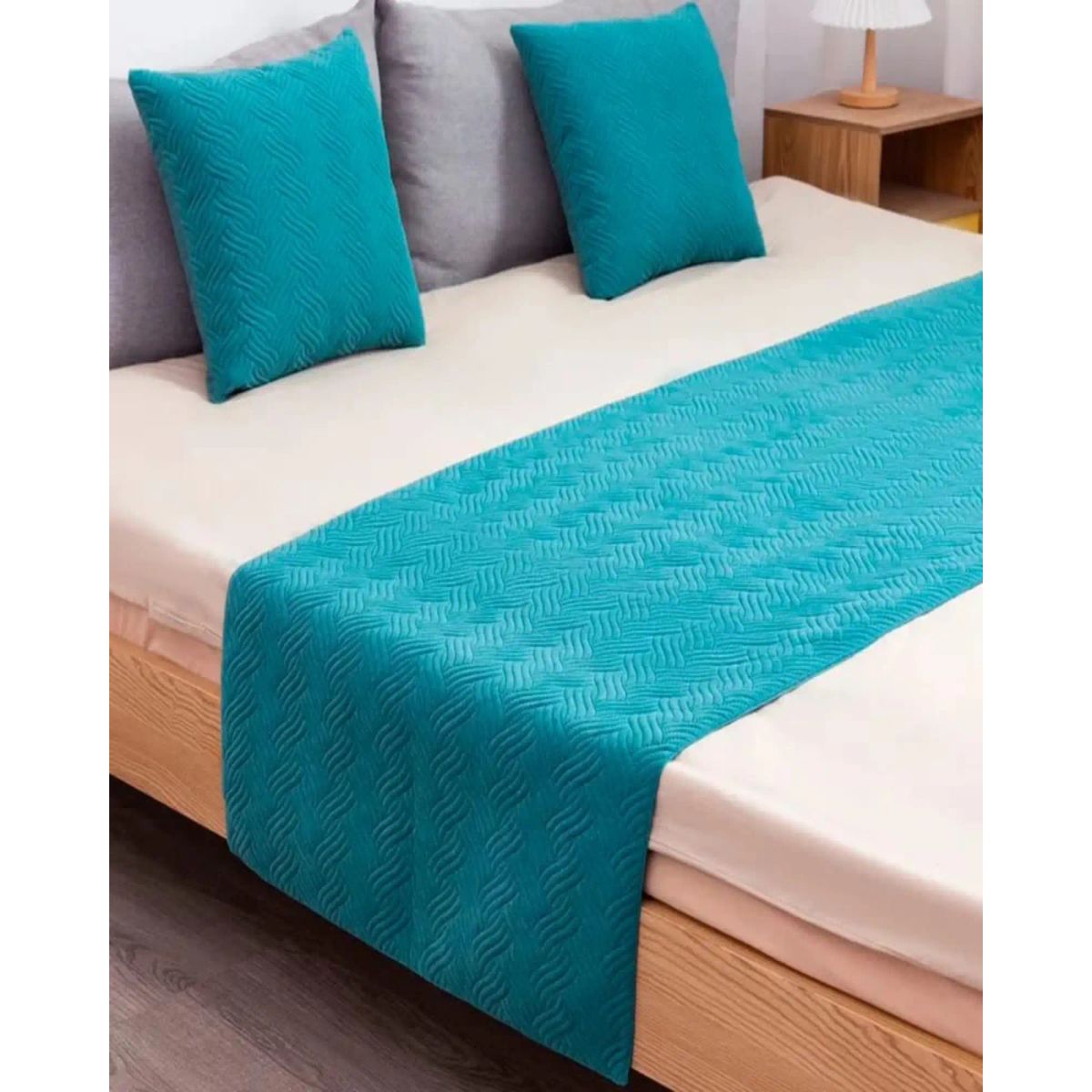 GENERICO - Set Piecera Plush Ultra Suave + 2 Fundas de Cojín 45x45 cm