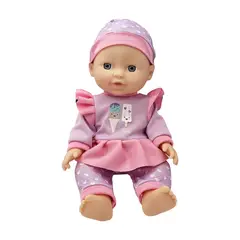 LITTLE DOLPHIE - Muñeca Bebé con Carrito Plegable de Paseo
