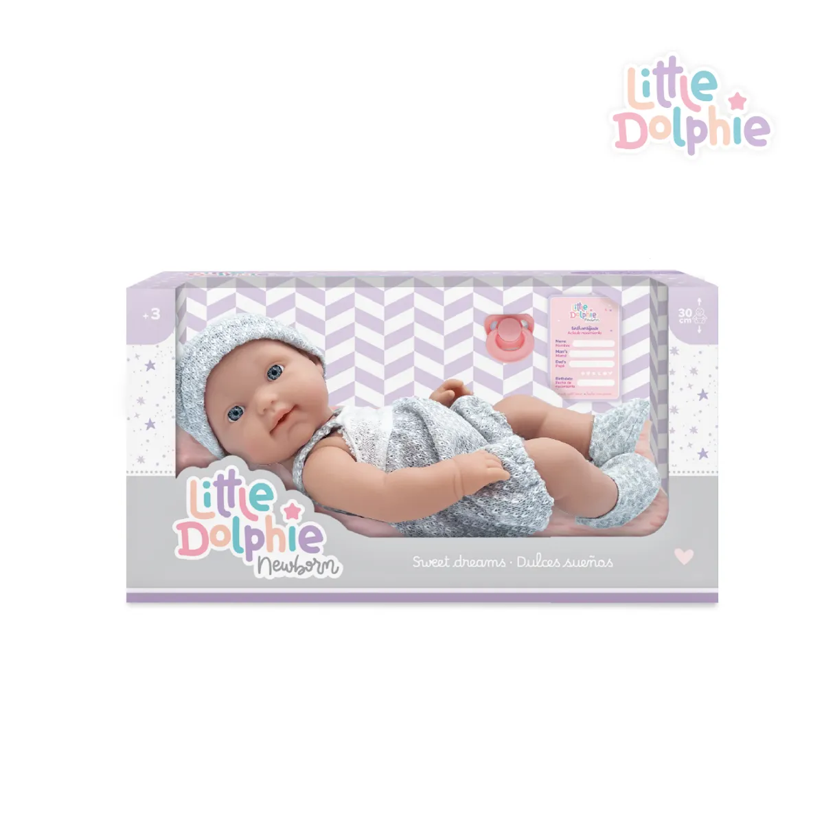 LITTLE DOLPHIE - Muñeca Reborn Recién Nacida 30 cm Realista