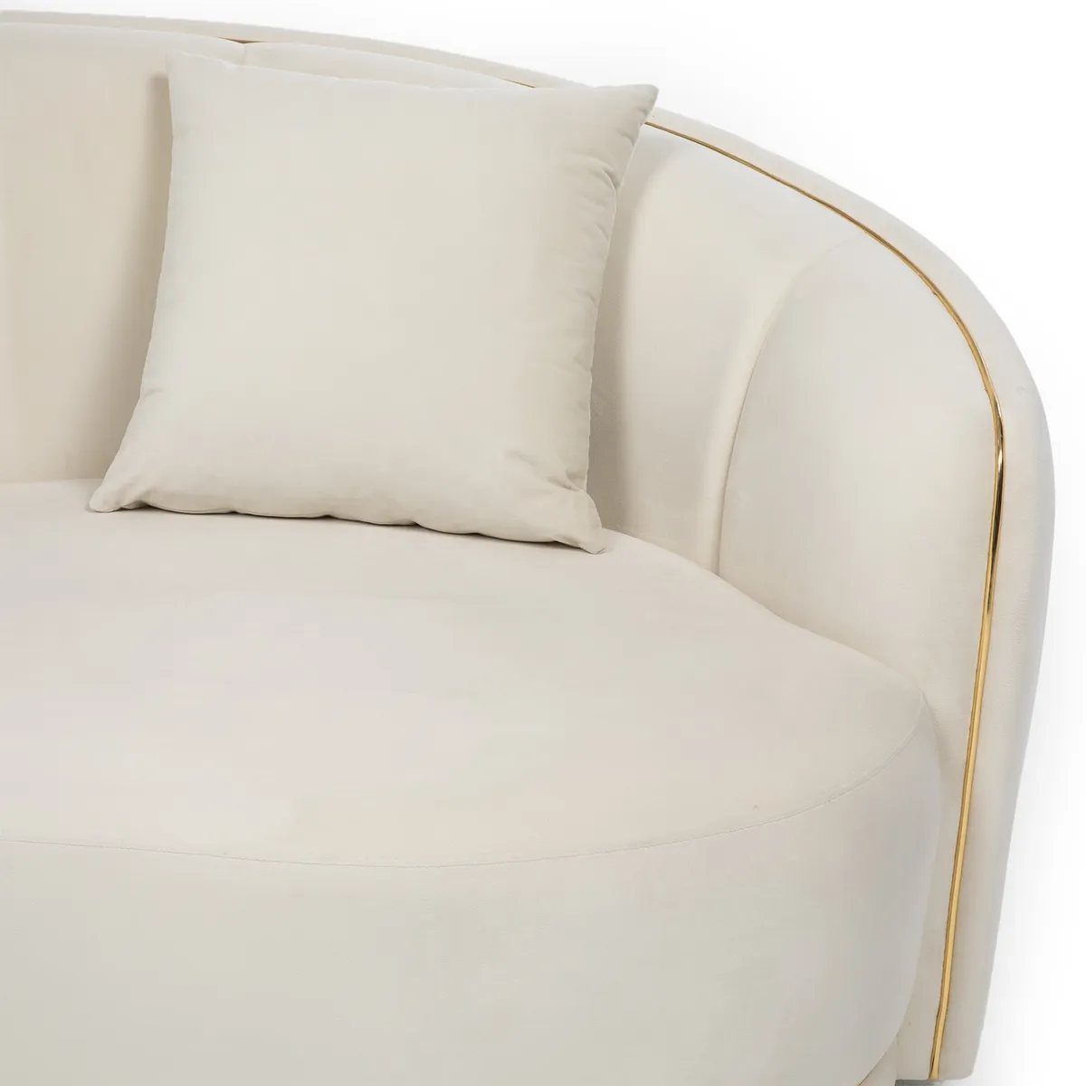DANIELS - Sofá Moderno Living Elegante Isidora 3 Cuerpos Beige Curvo