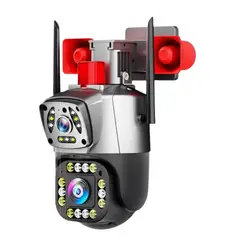 GENERICO - Camara Ip Wifi Ptz Doble Lente 360 Exterior Sirenas Baliza