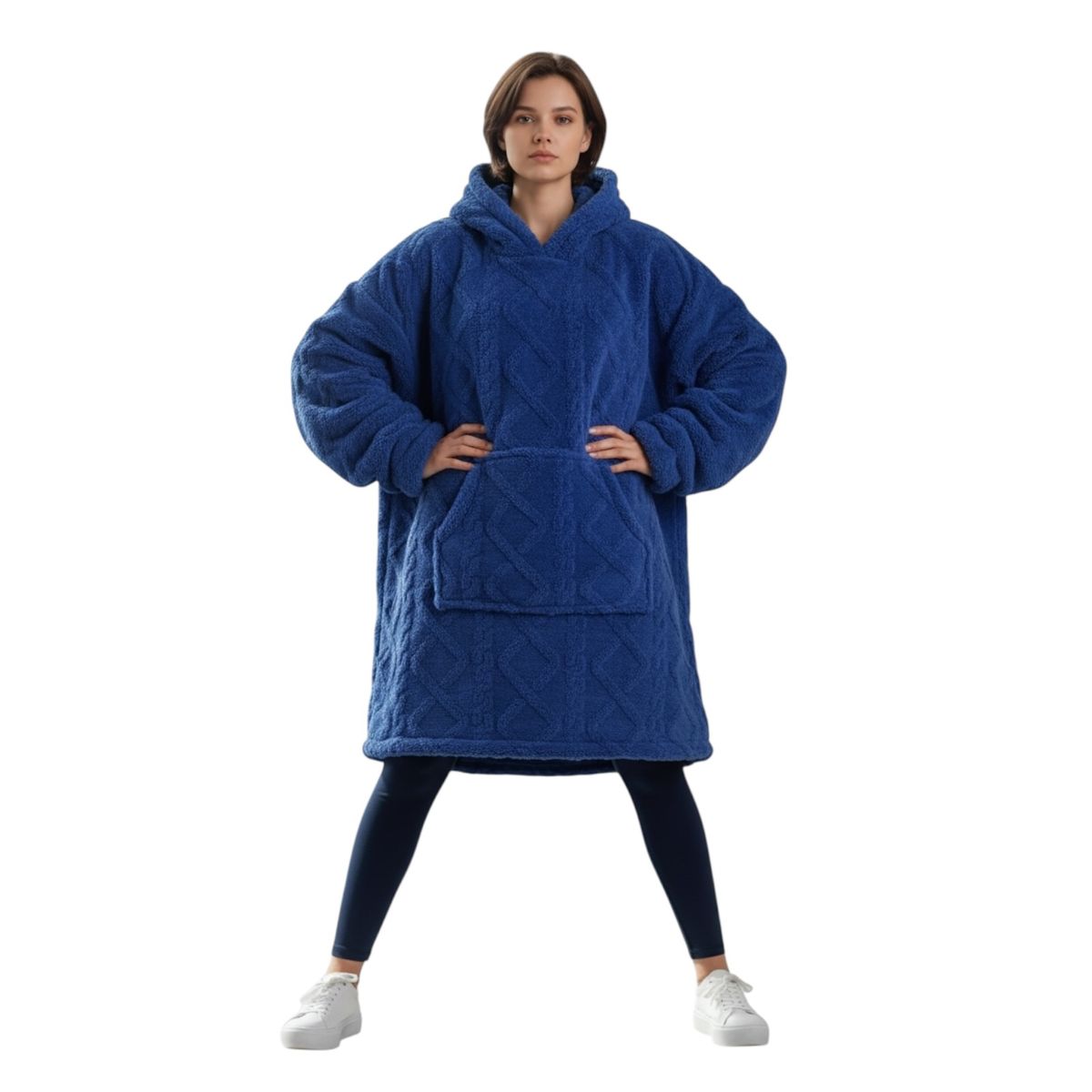 GENERICO - Maxi poleron Hoodie Sherpa chiporro