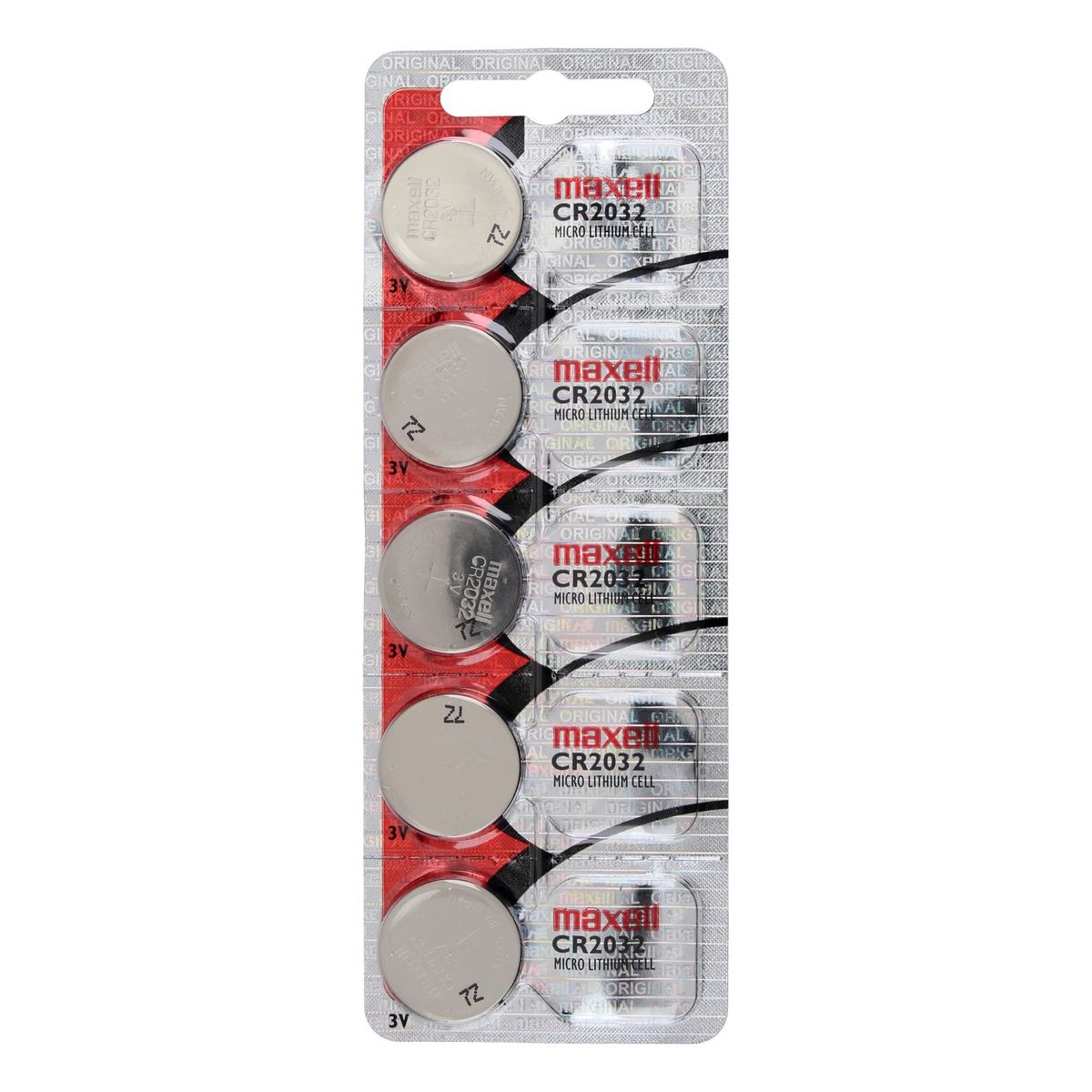 MAXELL - Pack 5 Pilas CR 2032 3v Maxell Tipo Botón Holograma