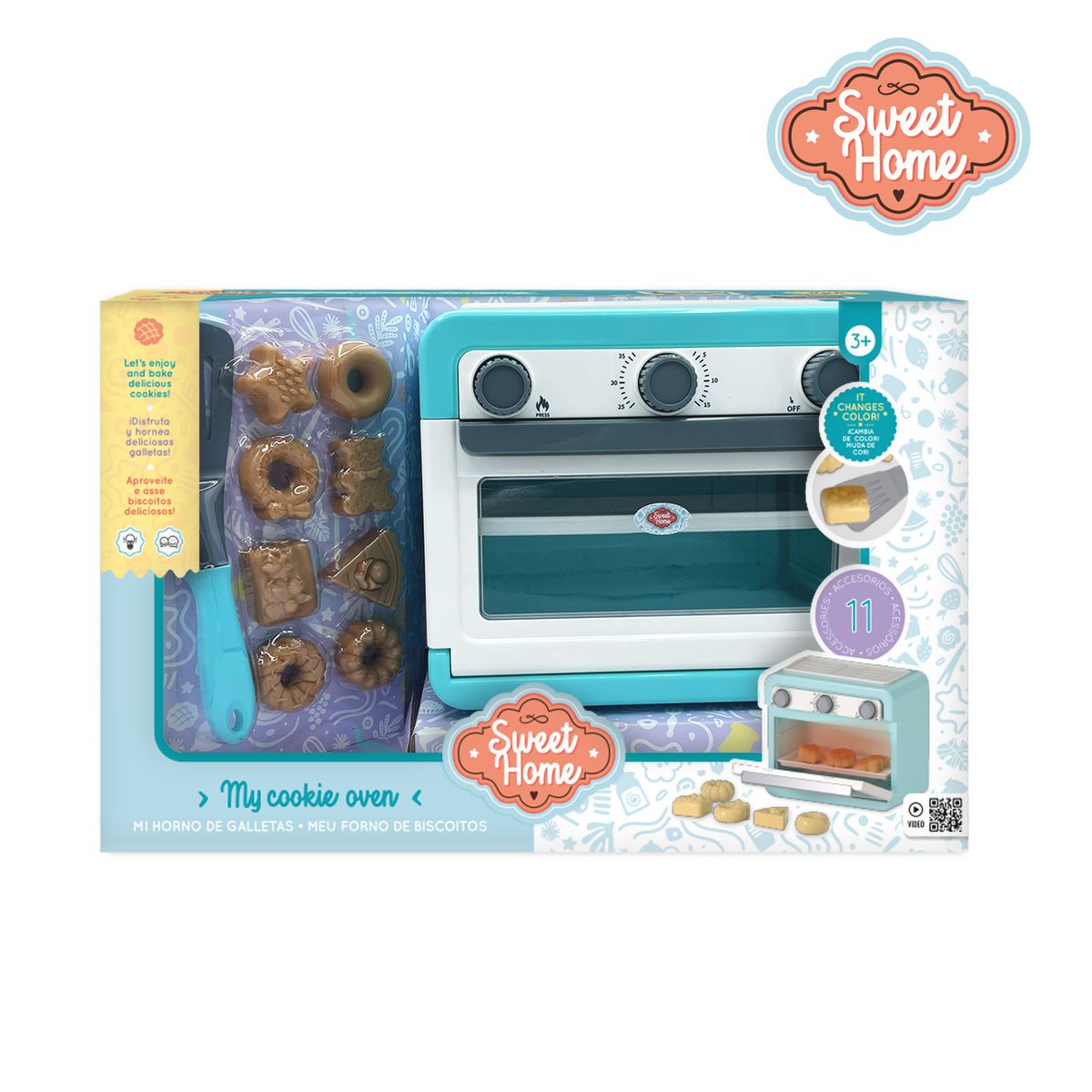 SWEET HOME - Horno de Juguete con Luz y Cambio de Color + Accesorios