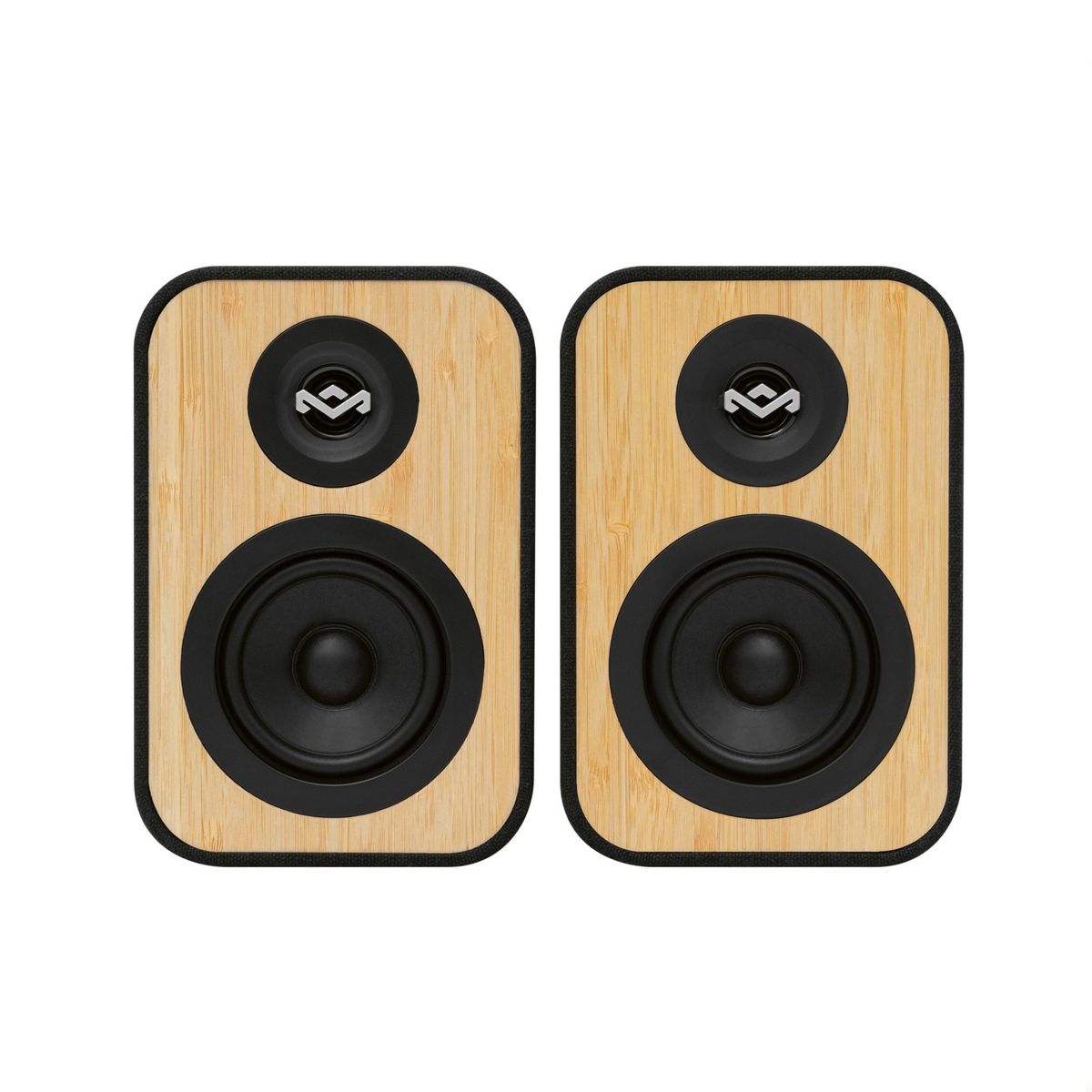 HOUSE OF MARLEY - Parlantes Bluetooth 5.3 Uplift Bookshelf Negros Marley