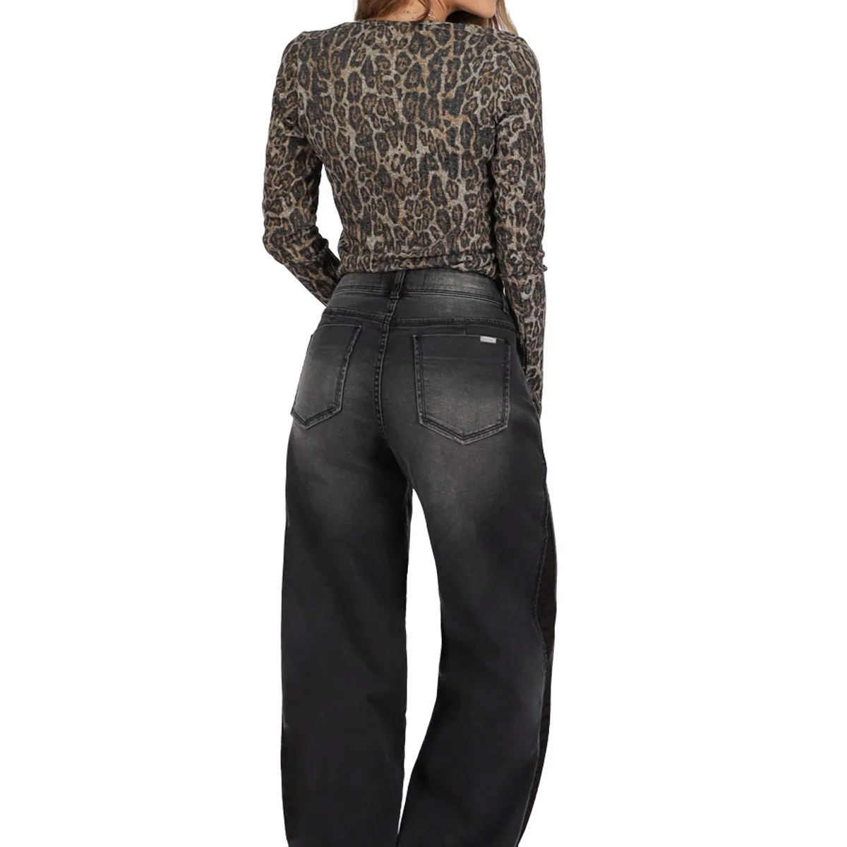 DIVINO JEANS - Jeans Ivet Negro Animal Print Divino Jeans