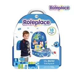 ROLEPLACE - Mochila Doctor Infantil con Accesorios Médicos 18 Piezas