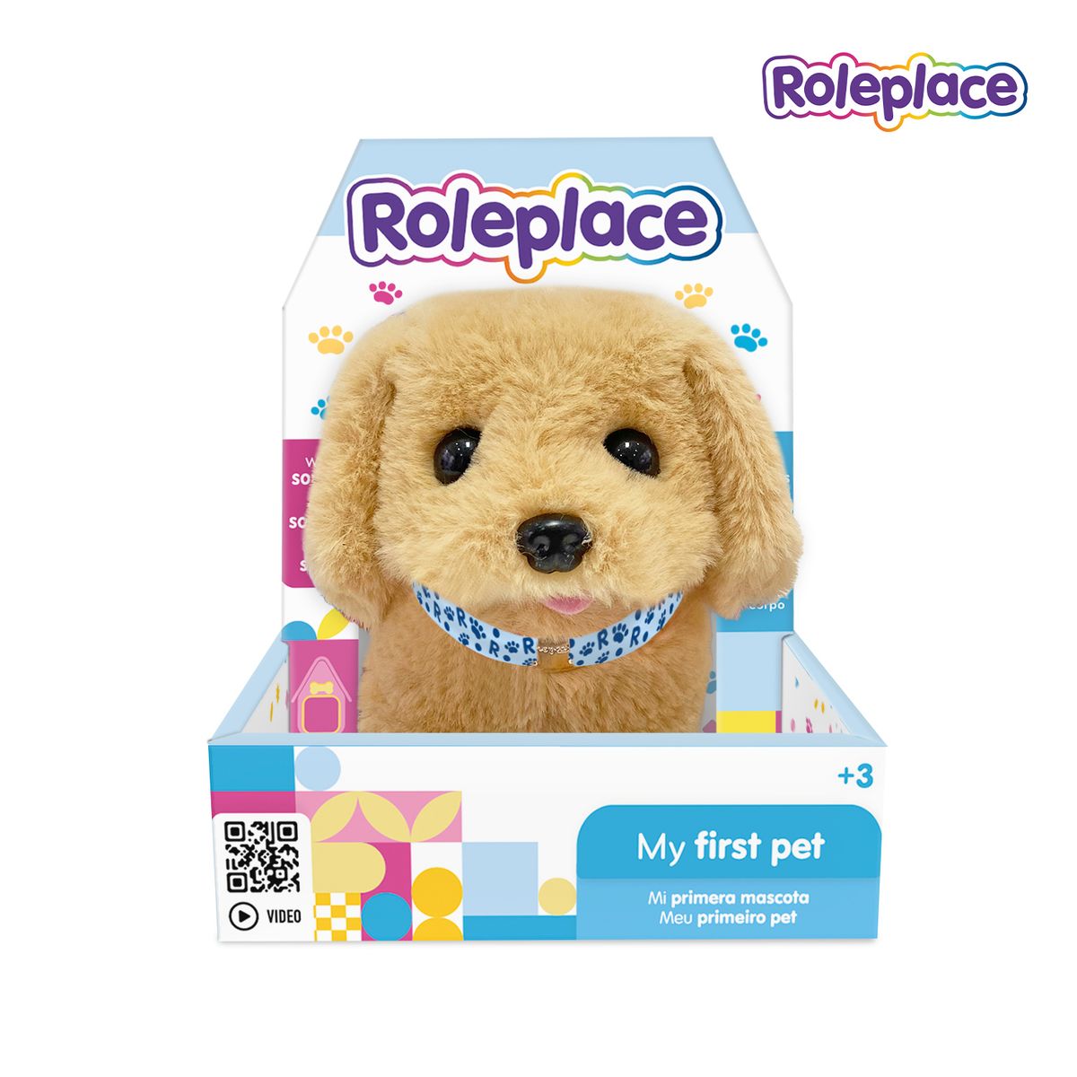 ROLEPLACE - Peluche Perrito Interactivo Mascota con Sonido y Movimiento