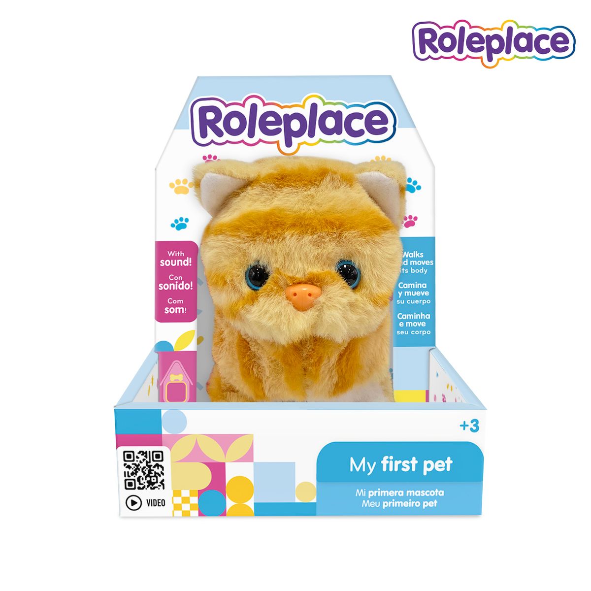 ROLEPLACE - Peluche Interactivo Gato con Sonido y Movimiento