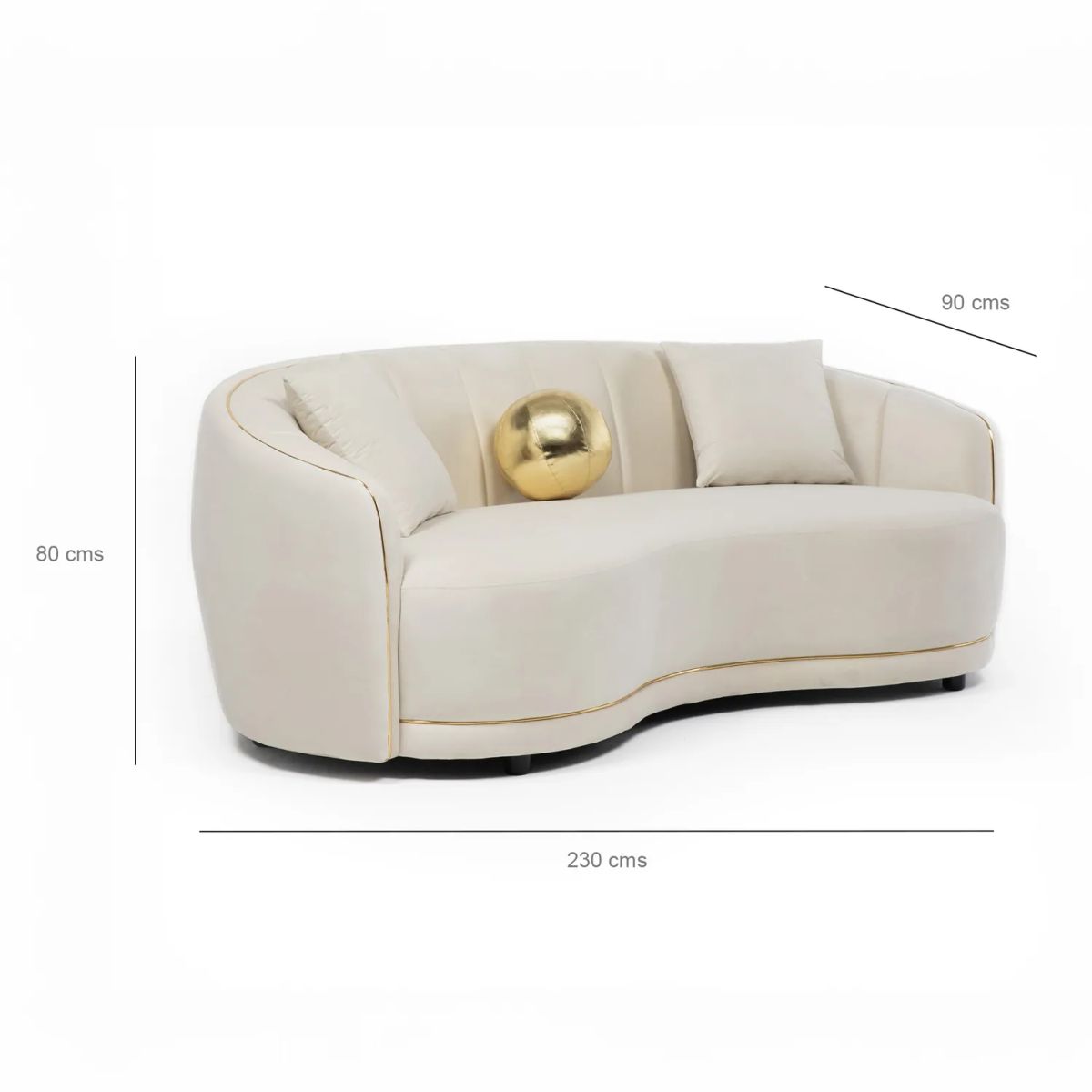 DANIELS Living Elegante Sofá 3 Cuerpos Curvo + 2 Cuerpos Curvo Beige ...