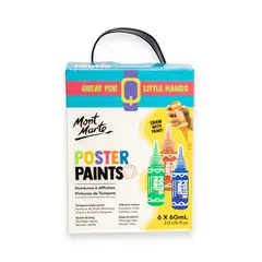 MONT MARTE - Set 6 Témperas Grandes 60ml para Niños con Aplicador
