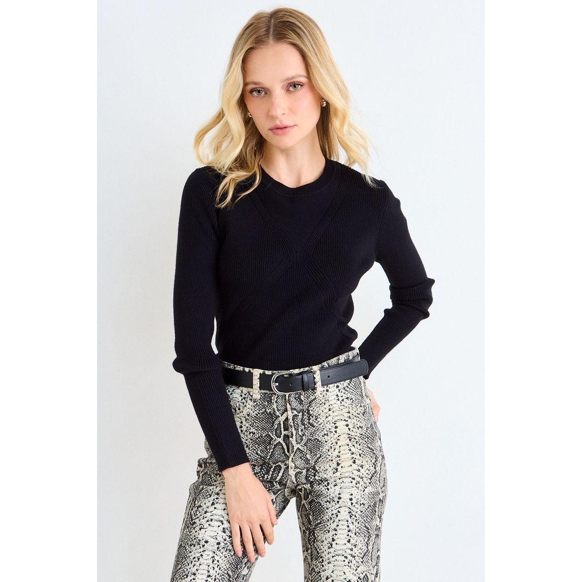 ASH - Polera Tejida Mujer Negro Ash