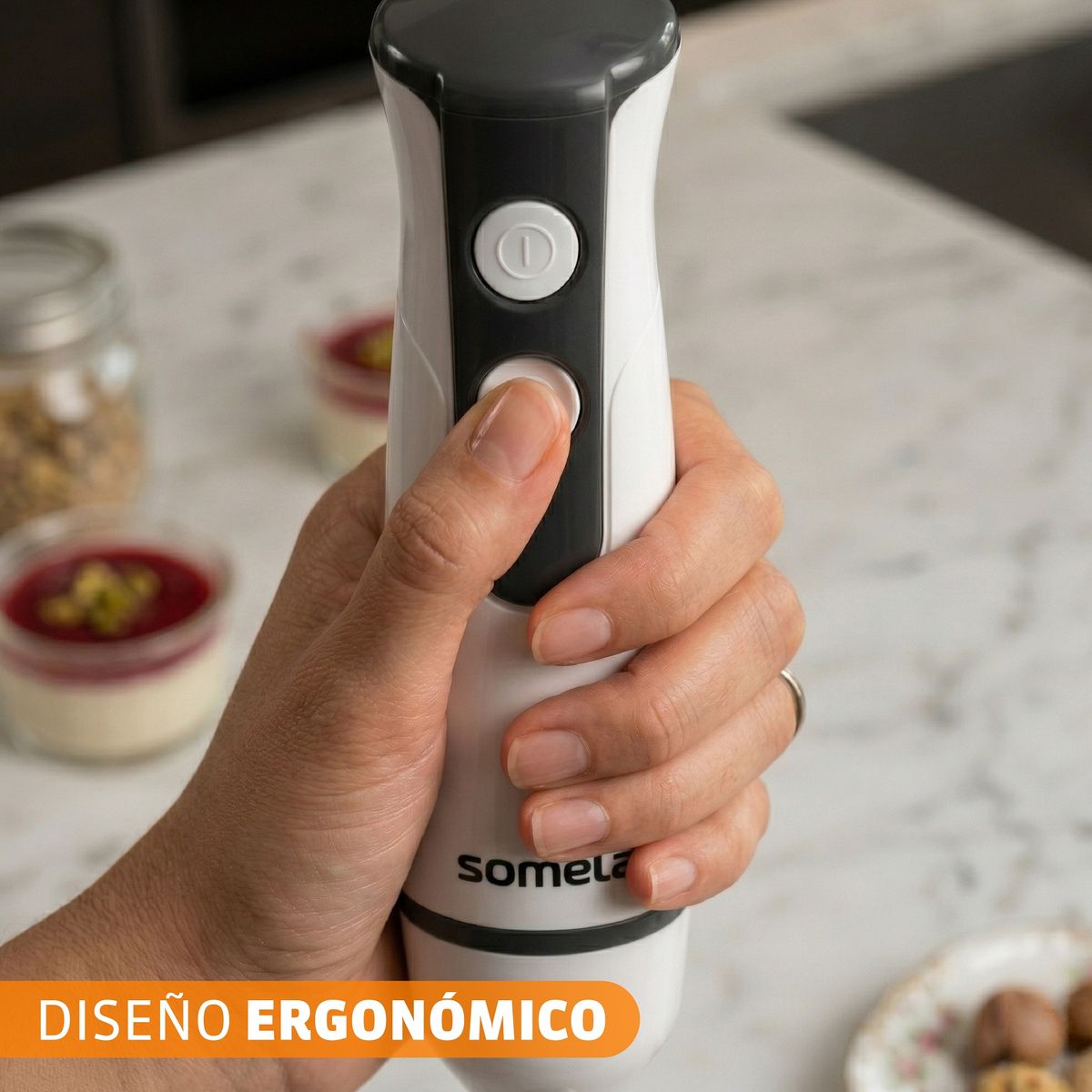 SOMELA - Minipimer Somela HB2400 BerryMix Blanco
