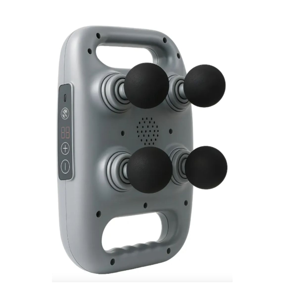 GENERICO - Masajeador Cervical y Corporal Recargable con 4 Cabezales de Percusión Color Gris