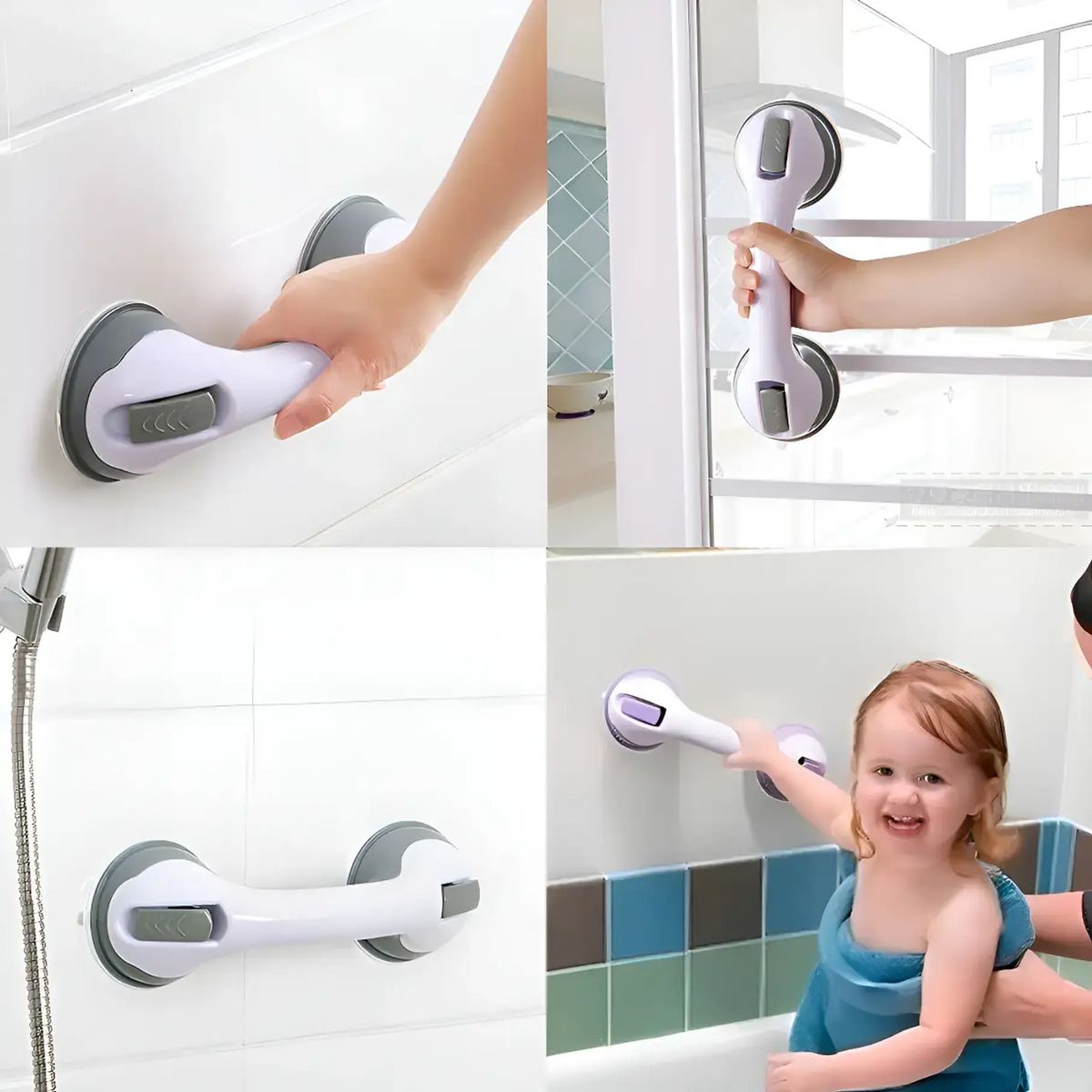GENERICO - Agarradera Manilla Asa Soporte Seguridad Baño Ducha Helping Color Blanco