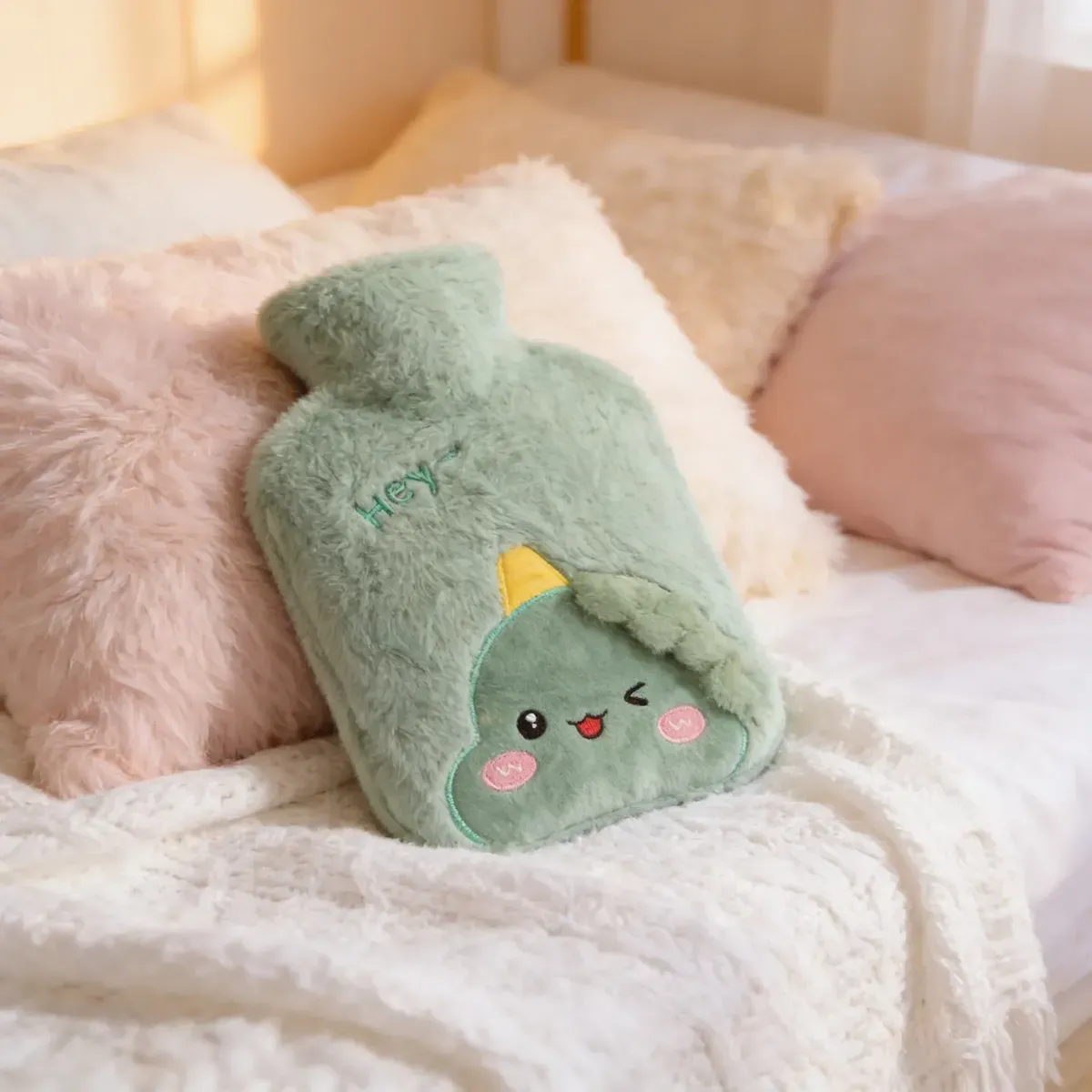 GENERICO - Guatero De Agua Caliente Con Funda De Peluche Animals Kawaii