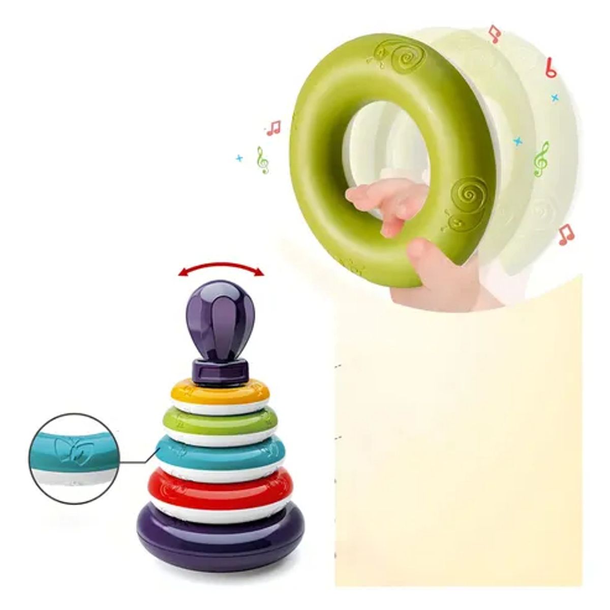 EVERSO - Apilador de Anillos Multicolor Malltradecl para Bebés Sensorial y Coordinación