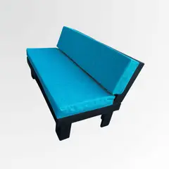 GENERICO - Set Living Terraza Negra - Azul Madera Industrial + Mesa Centro
