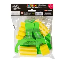 MONT MARTE - Set 4 Rodillos de Espuma con Texturas para Pintar y Juego Sensorial