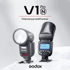 GODOX - Flash V1 Pro Para Nikon Ttl Hss 2.4ghz Con Luz Led Y Cabezal Magnético
