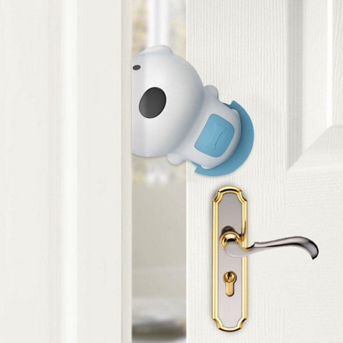 GENERICO - TOPE PARA PUERTA ANTI PISADA PARA NIÑOS Y BEBES COLOR AZUL