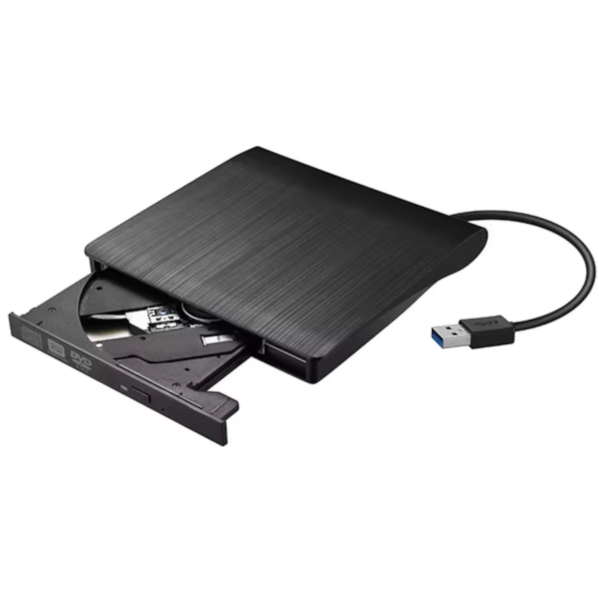 GENERICO - Reproductor Grabador Externo DVD/CD USB 3.0 con adaptador USB-C