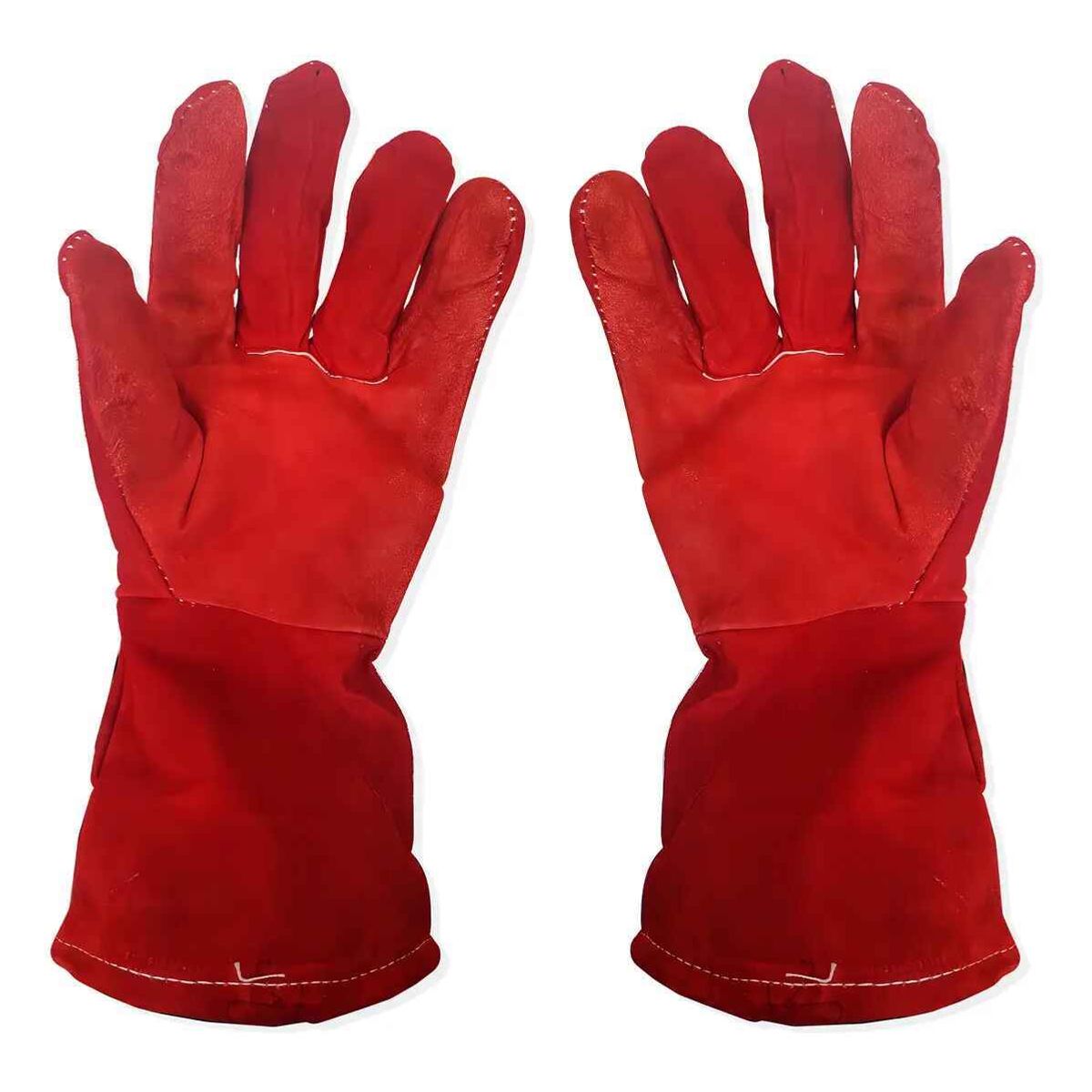 GENERICO - Par De Guantes Para Soldar Descarne Rojo Estandar Universal