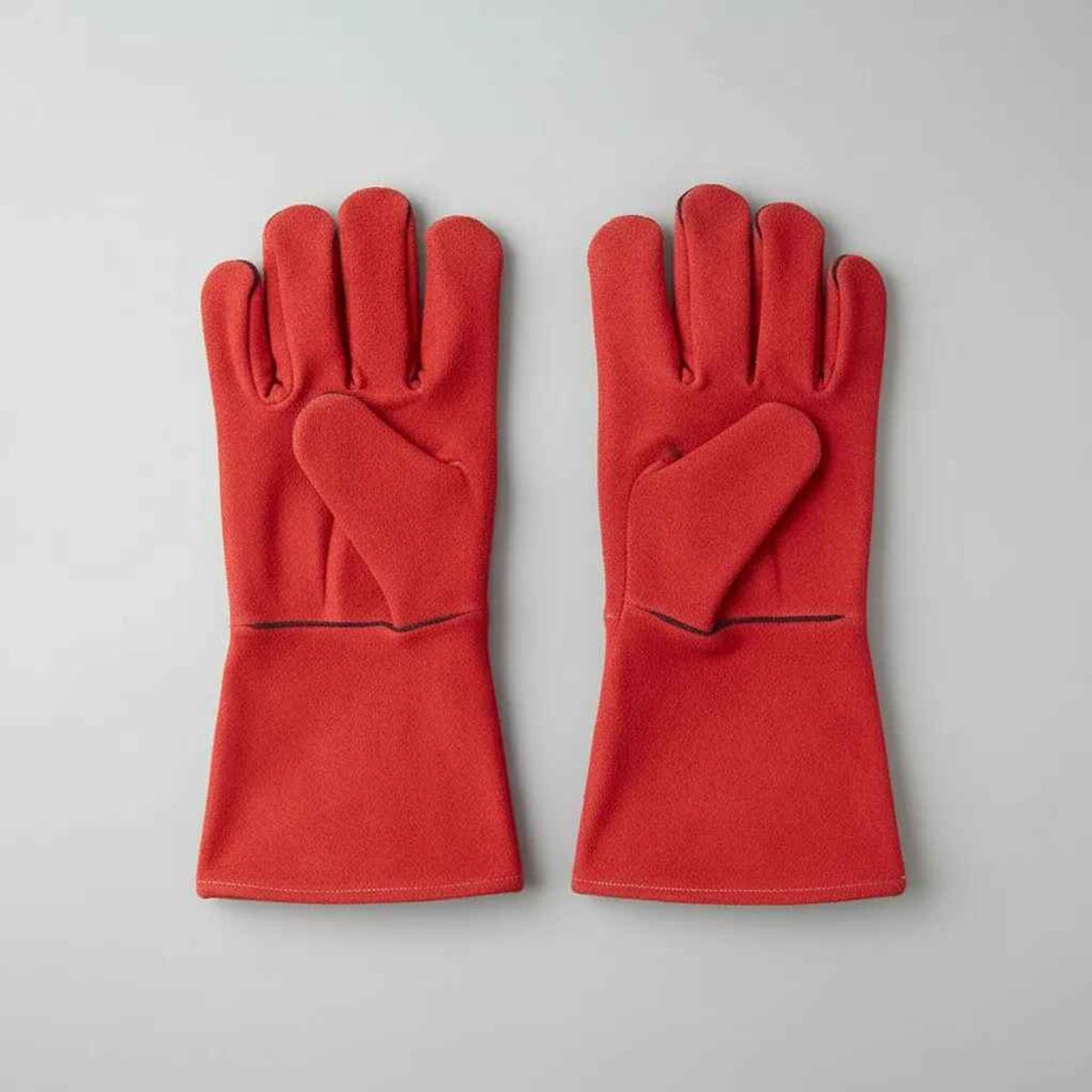 GENERICO - Par De Guantes Para Soldar Descarne Rojo Estandar Universal
