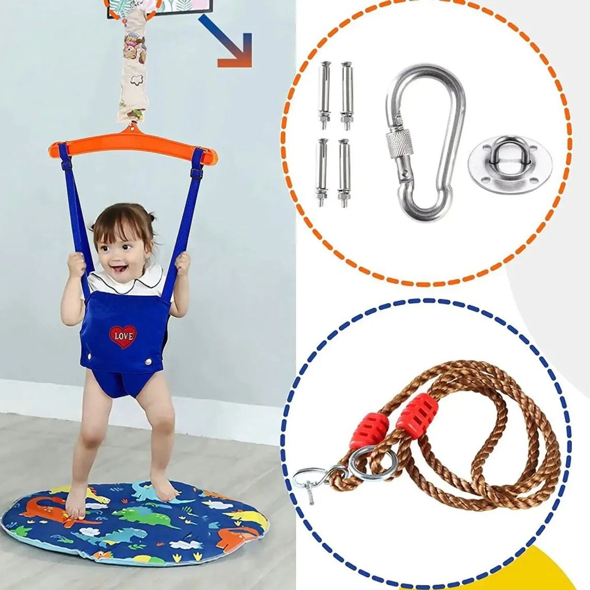 GENERICO - Saltador Para Bebé,con Gancho Ptecho,bebé Silla De Rebote