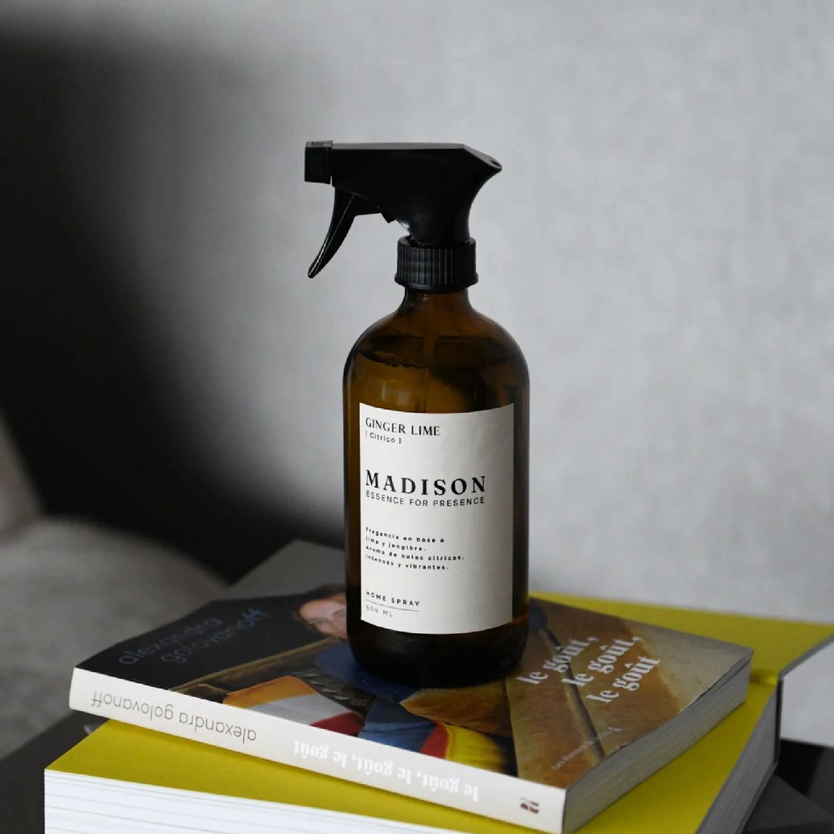 MADISON - Madison Home Spray Ambientador Cítrico Ginger Lime 500 ml Vidrio Ámbar