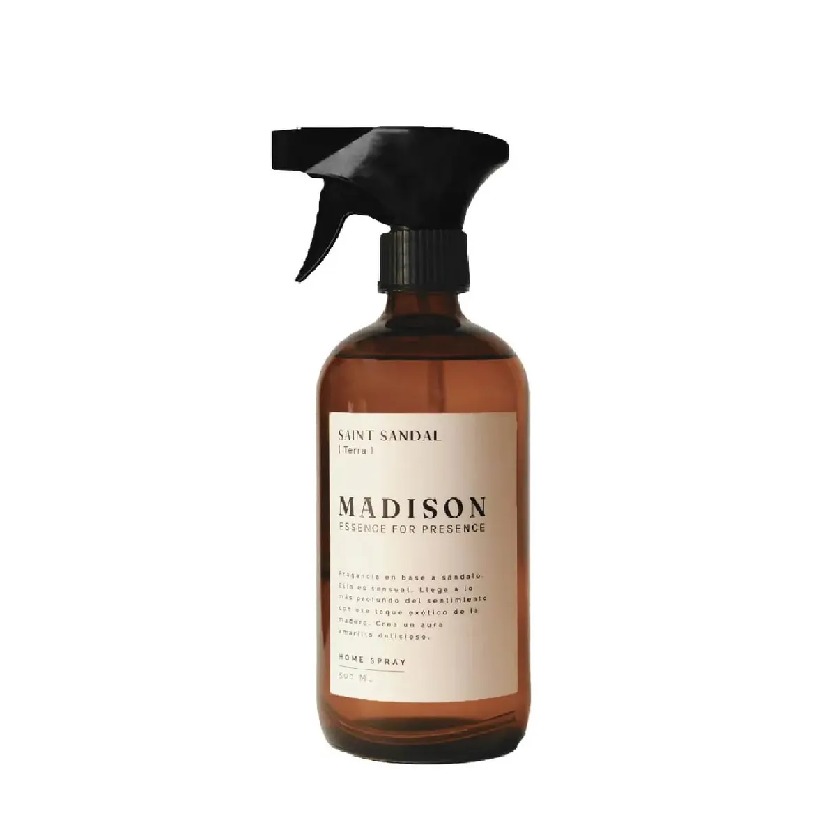 MADISON - Madison Home Spray Ambientador Terra Saint Sandal 500 ml Vidrio Ámbar