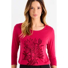 ASH - Polera Focalizada Mujer Fucsia
