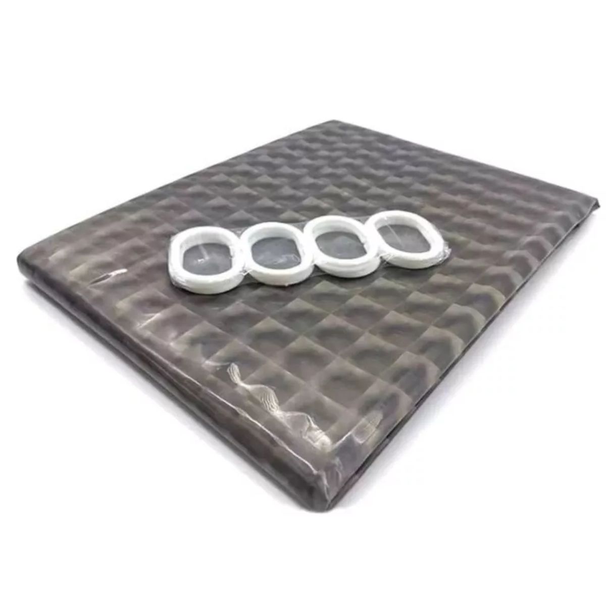GENERICO - Cortina Baño Ducha 180x180 Transparente Negro