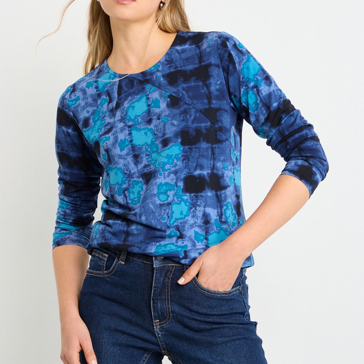 ASH - Polera Manga Larga Mujer Azul Ash