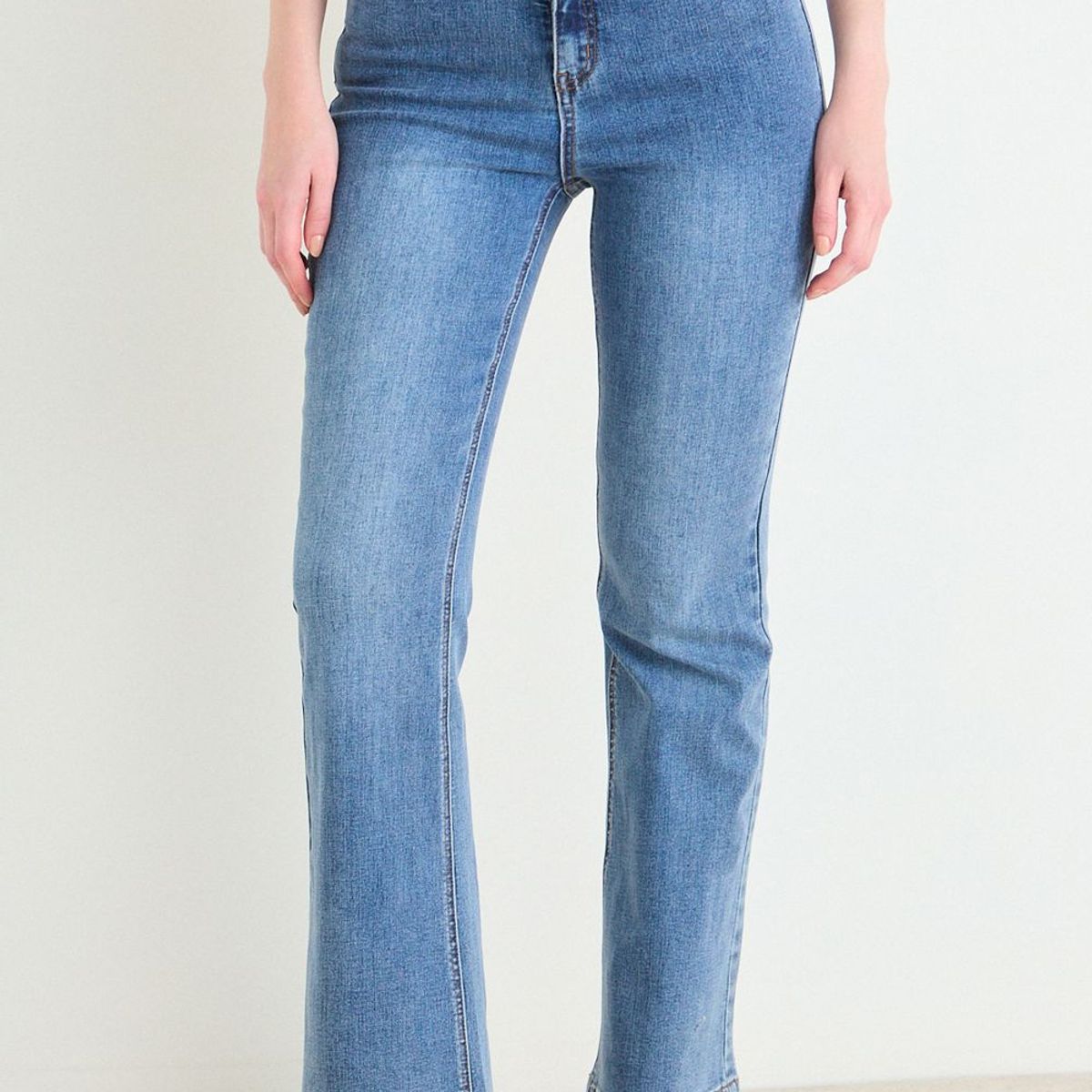 ASH - Flare Jeans Liso Mujer Azul Ash