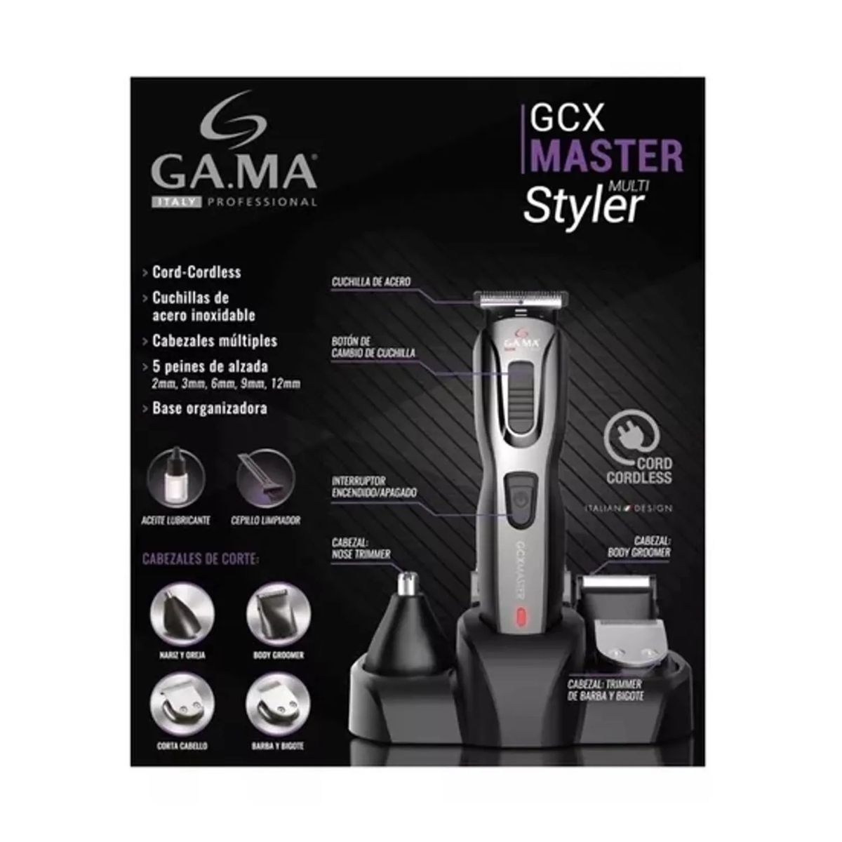 GAMA - Gama Máquina Cortapelos Multistyler BVT Recargable