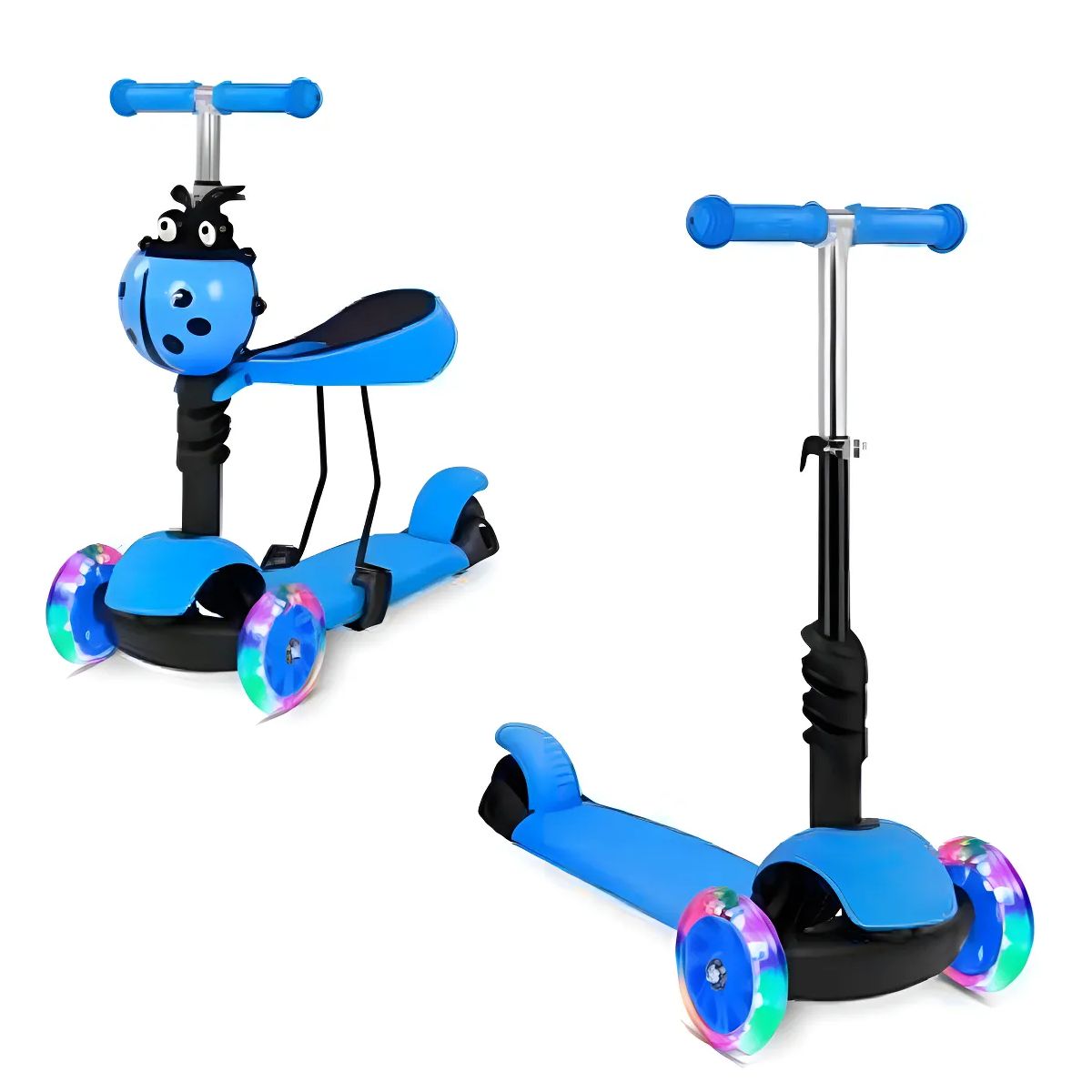 GENERICO - Scooter Monopatin 3 En 1 Ajustable Azul