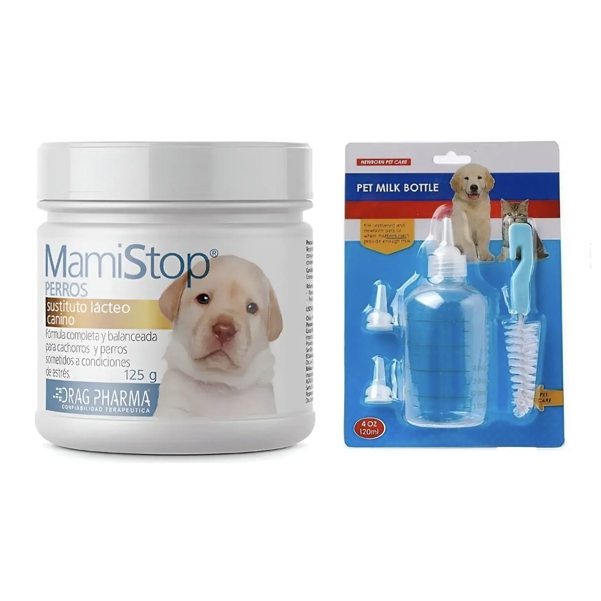 DRAG PHARMA - Mamistop Leche Para Perros 125 G + Mamadera 120ml