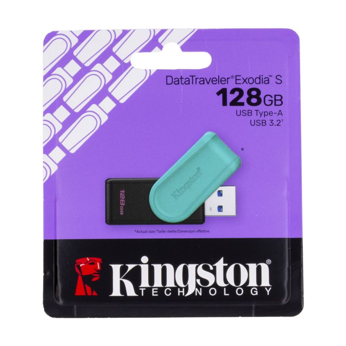 KINGSTON - Pendrive Kingston DataTraveler Exodia S 128GB Negro/Turquesa