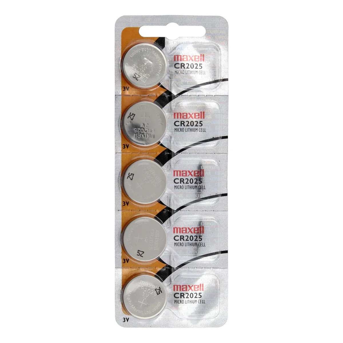 MAXELL - Pack 5 Pilas CR 2025 3v Maxell Tipo Botón Holograma