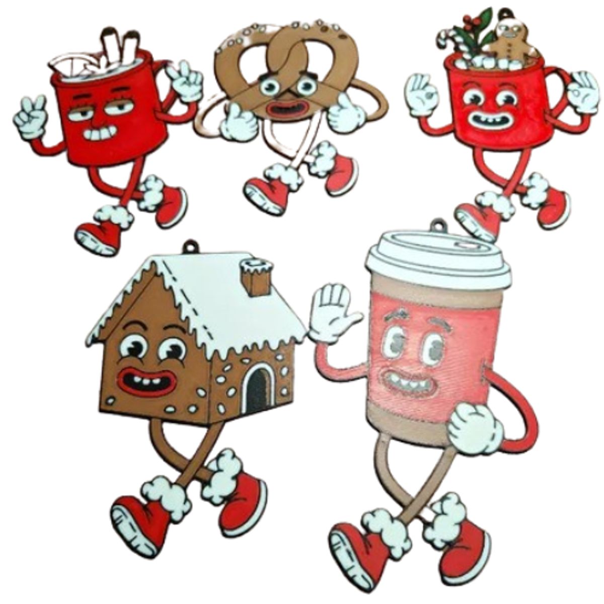 GENERICO - Pack de 5 adornos navideños divertidos