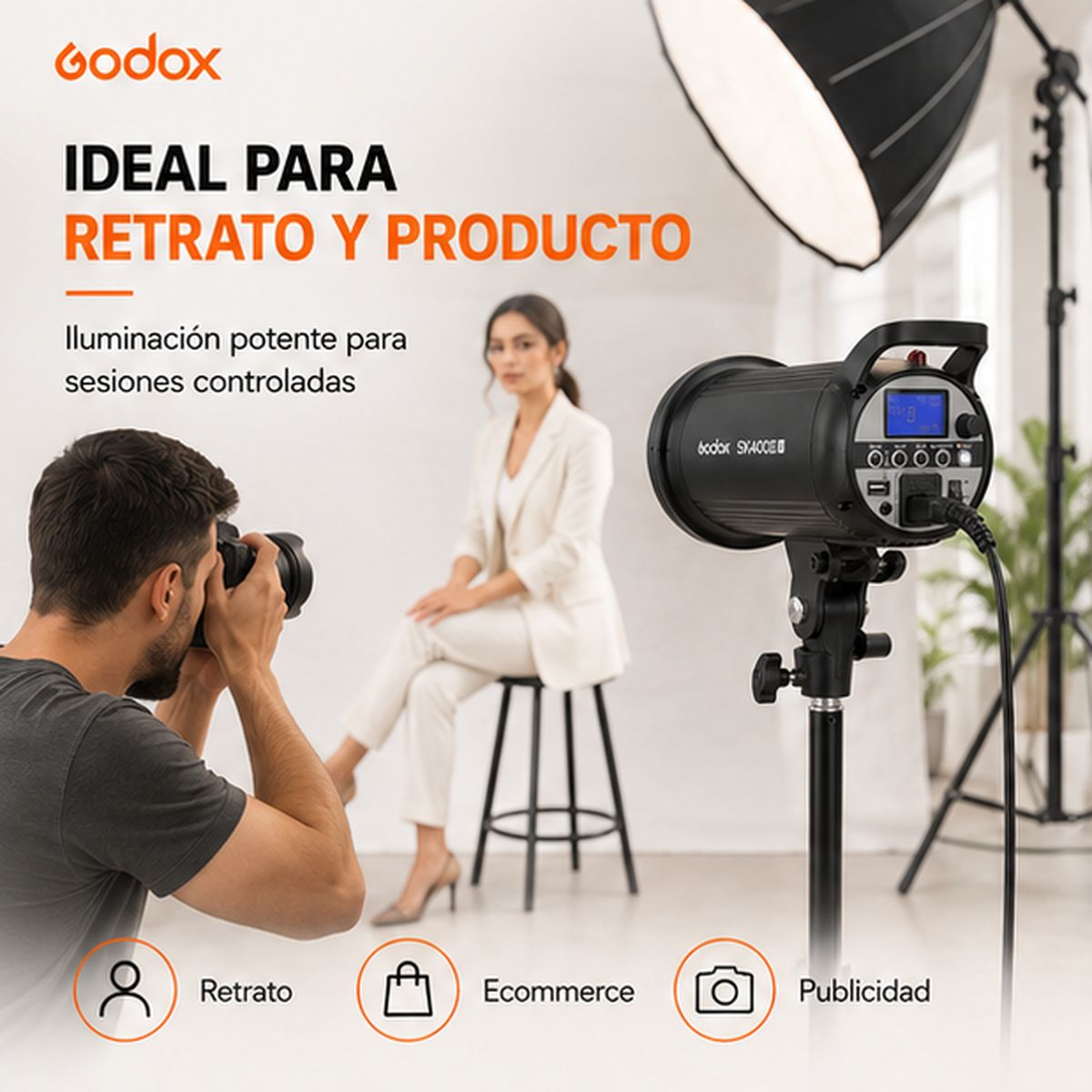 GODOX - Flash Godox SK400IIV 400W De Estudio 220V Montura Bowens