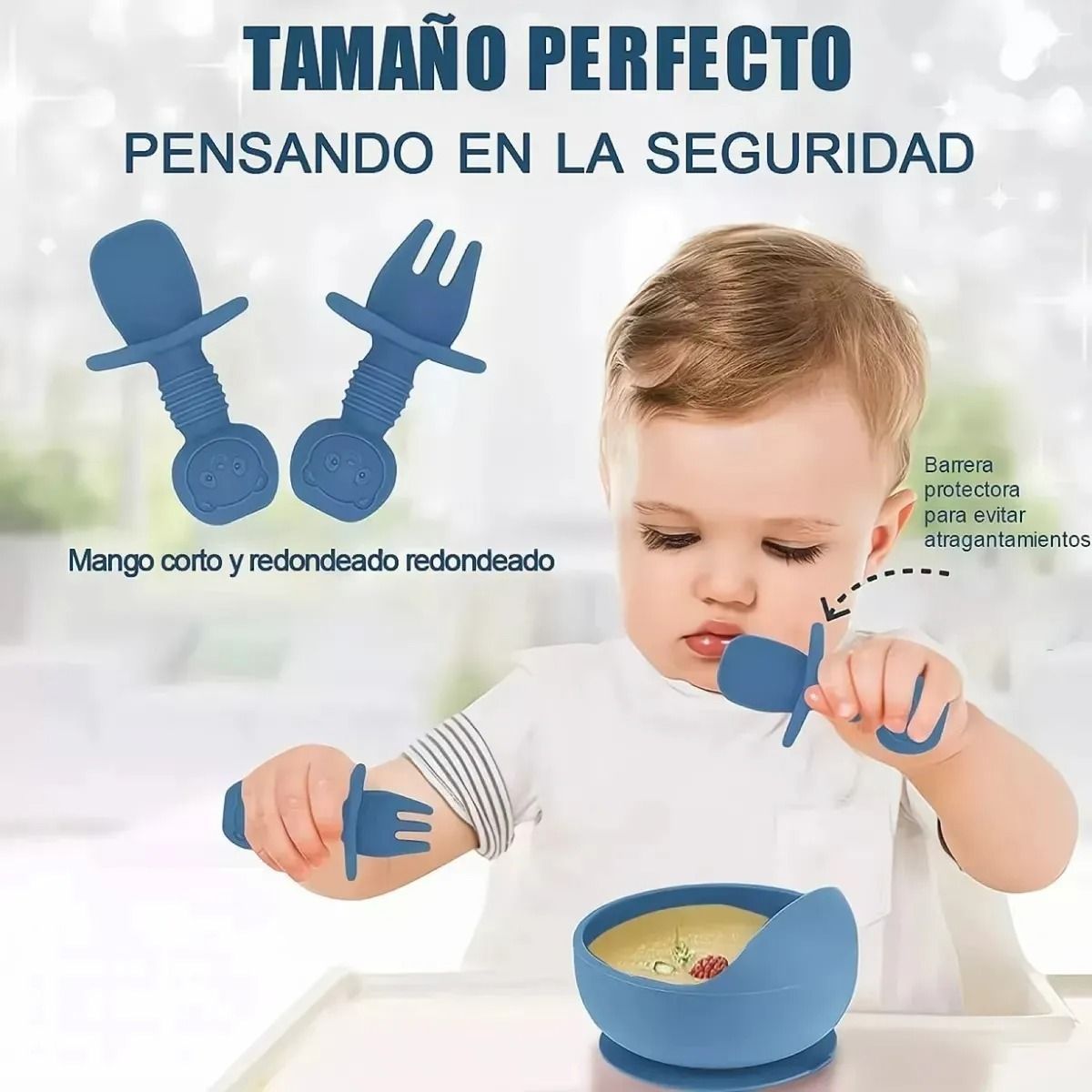 EVERSO - Set De Alimentación Para Bebé Plato Bebé Vajilla De Silicona