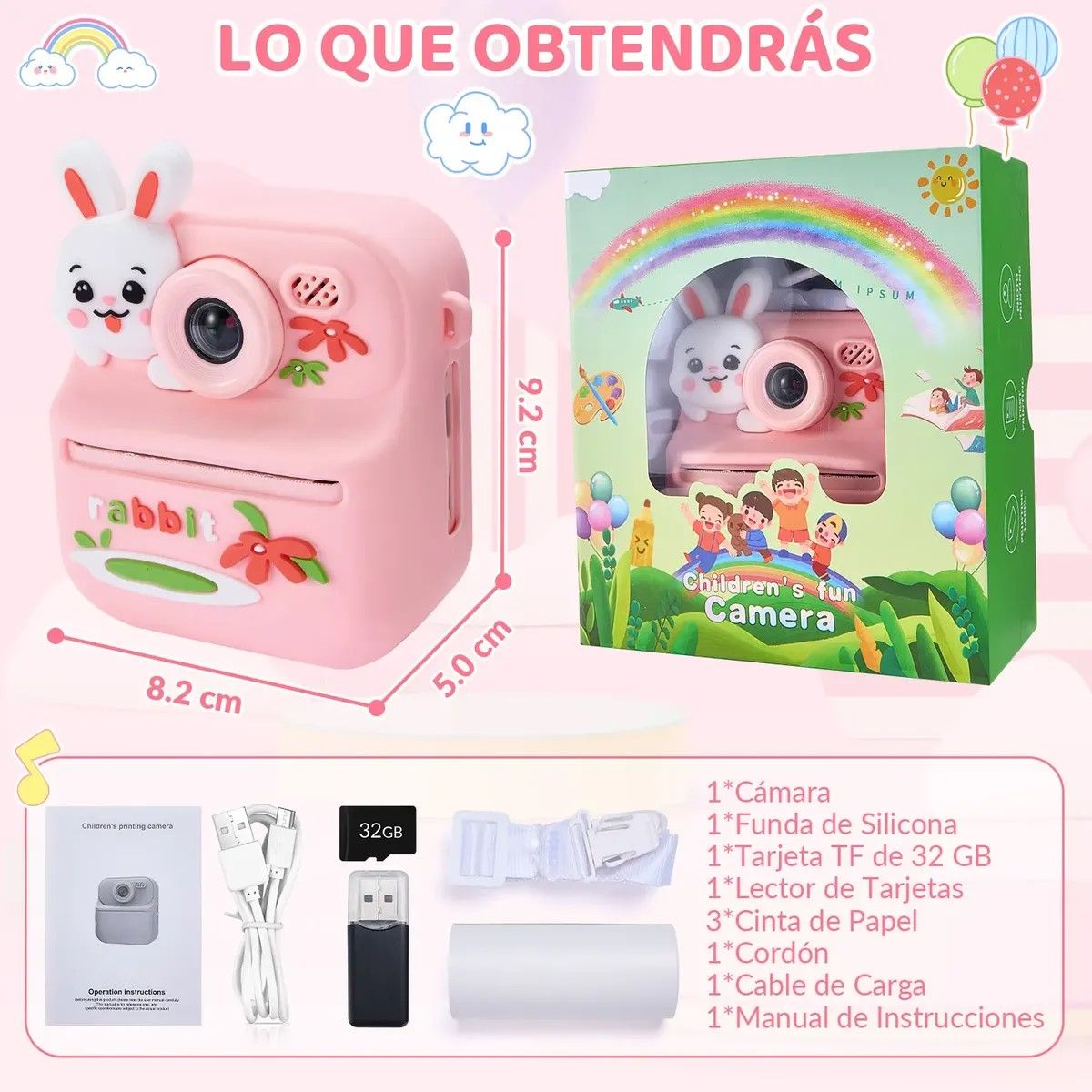 GENERICO - Cámara De Fotos Digital Para Niños Impresión Instantánea BELUG