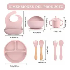 EVERSO - Set De Alimentación Para Bebé Plato Bebé Vajilla De Silicona