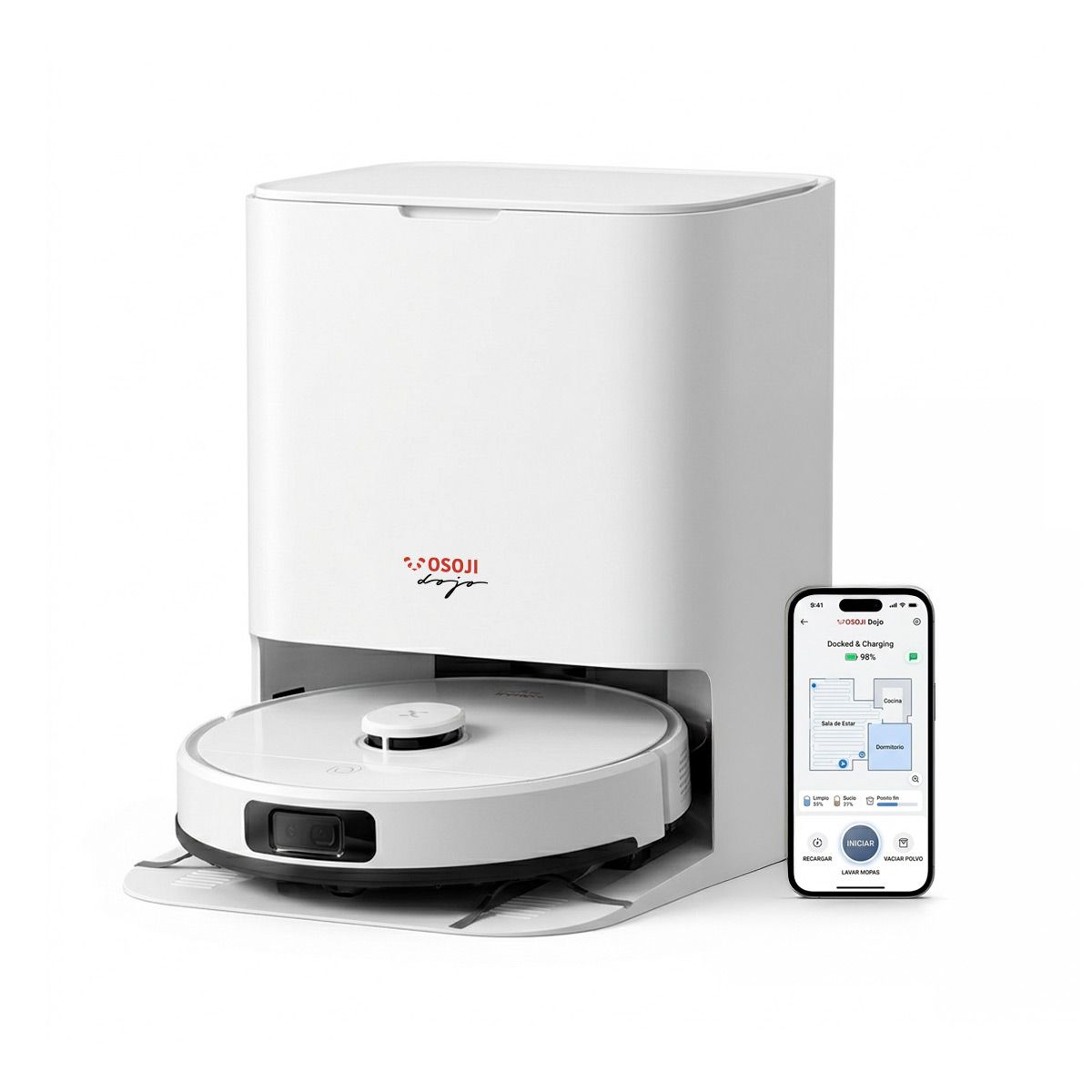 OSOJI - Osoji D2000 Pro - Robot Aspiradora y Trapeadora con Estación de Autolavado