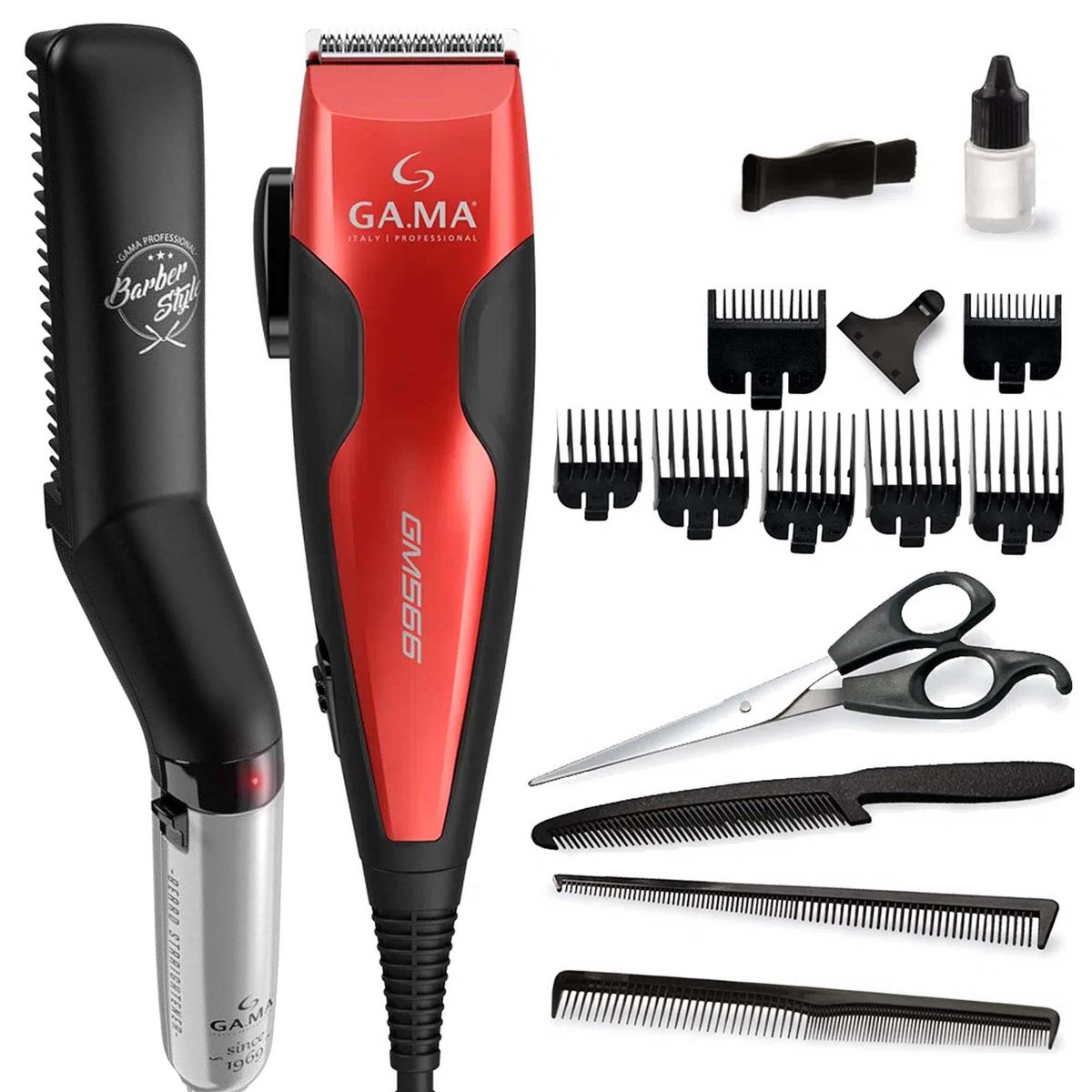 GAMA - Pack Gama Cortapelos Clipper Gm566 + Alisadora Barber Style