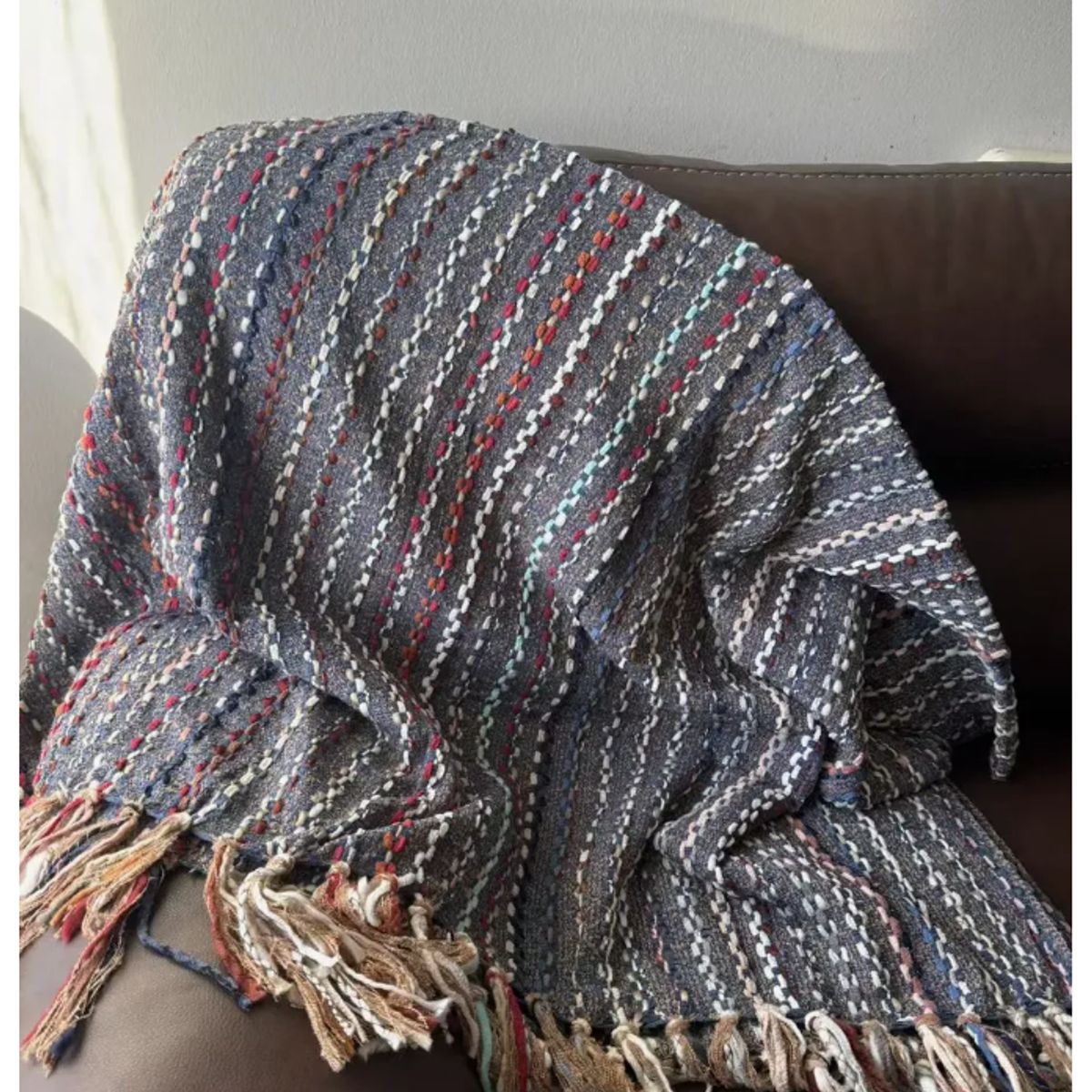 GENERICO - Manta Decorativa Tejida Para Sofá O Pie De Cama 130x180 Cm