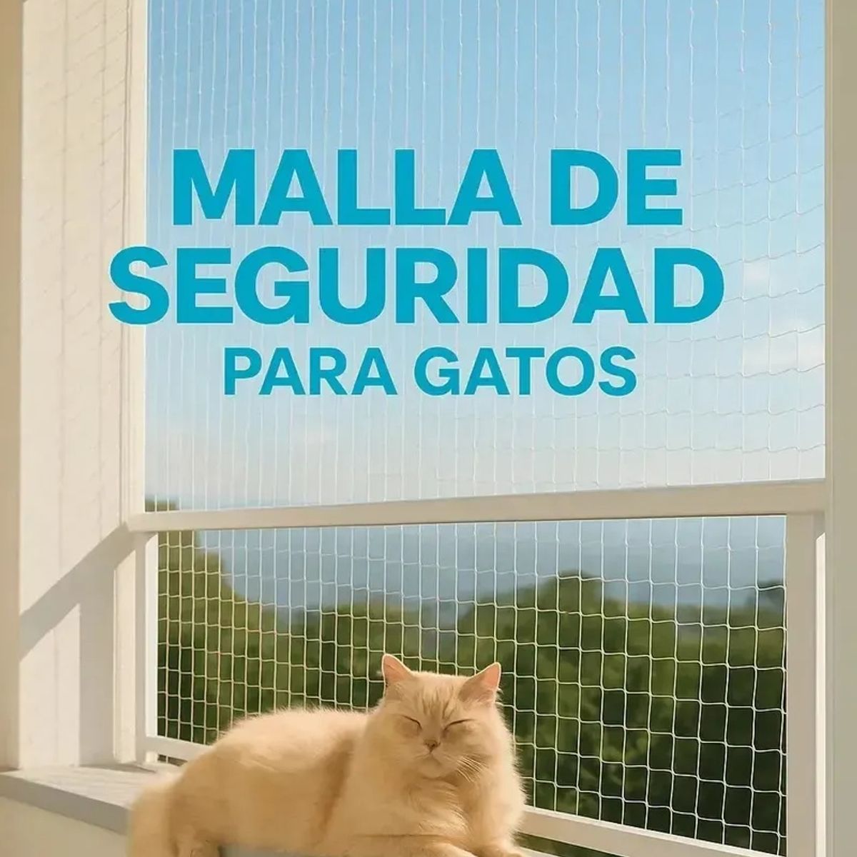 GENERICO - Red Protección Balcón 8x3m Máxima Seguridad Gatos Mascotas